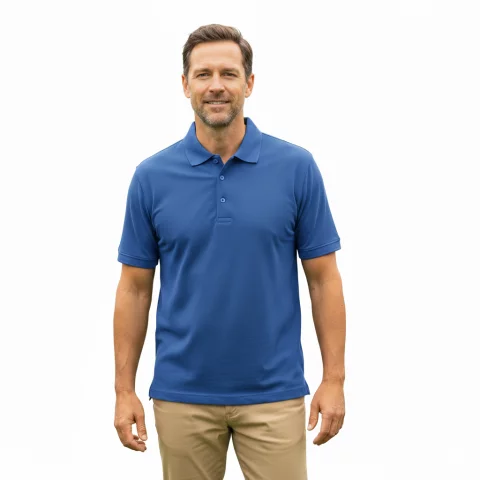 تيشيرت بولو كلاسيكي بلون أزرق ملكي جذاب