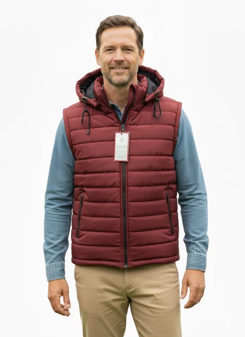 men's padded waterproof vest, designed for protection against cold