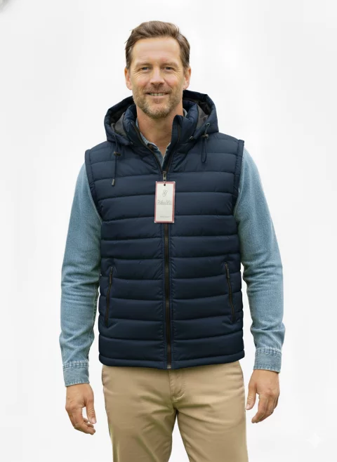 men's padded waterproof vest, designed for protection against cold