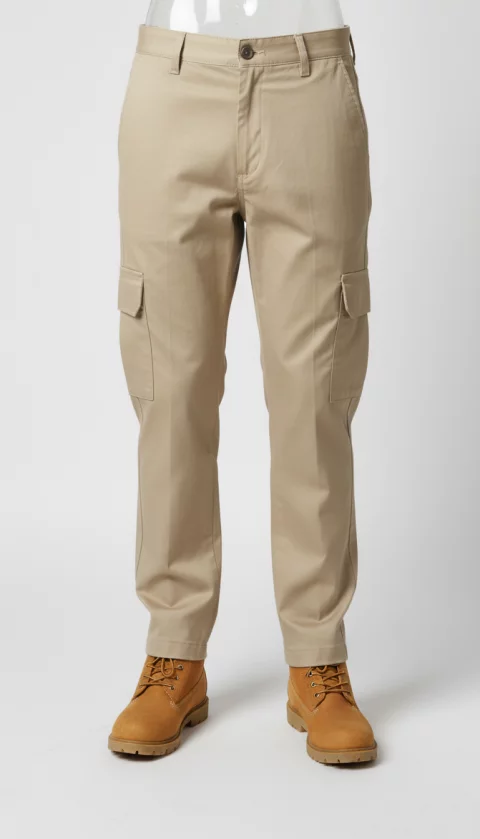 Gabardine Cargo Trousers
