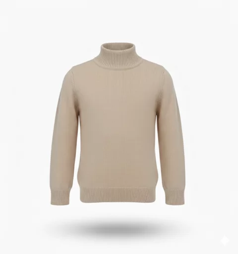 Kids' Wool Roll-Neck Sweater -half neck- Uniform gw