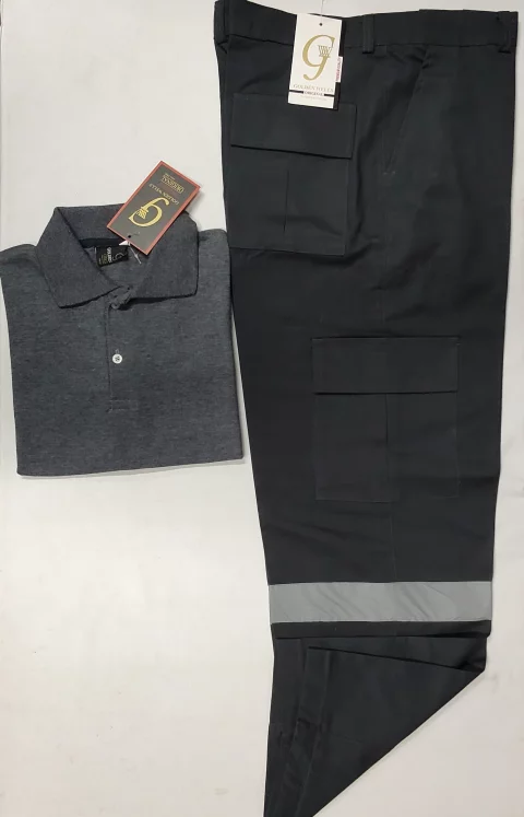 Complete set Polo T-shirt with baggy gabardine cargo pants
