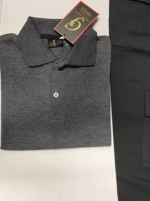 Complete set Polo T-shirt with baggy gabardine cargo pants 4