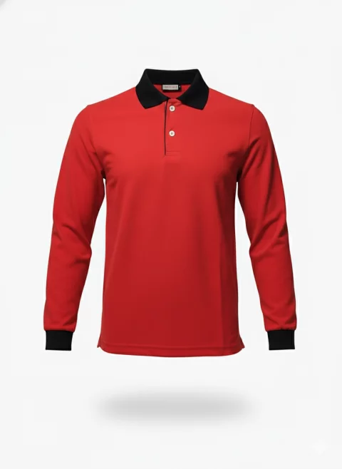 Long-sleeved polo Tshirt Cotton Uniform GW