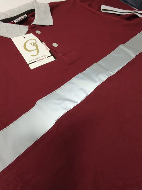 Half-sleeve cotton polo shirt with phosphoric tape 4