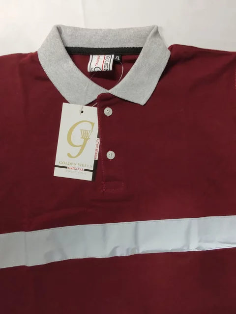 Half-sleeve cotton polo shirt with phosphoric tape 5