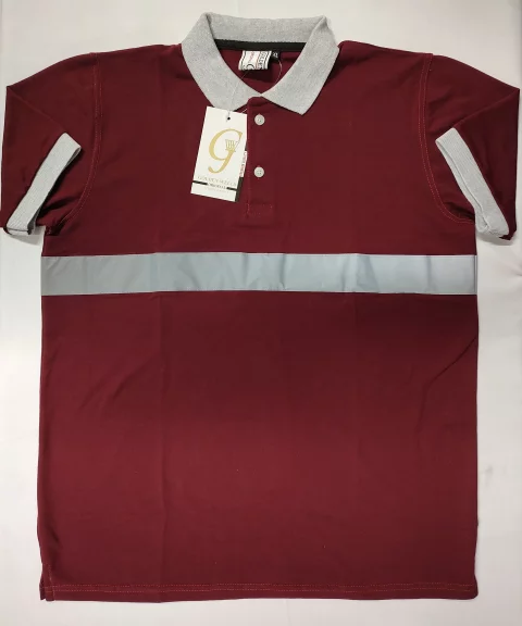 Half-sleeve cotton polo shirt with phosphoric tape 7