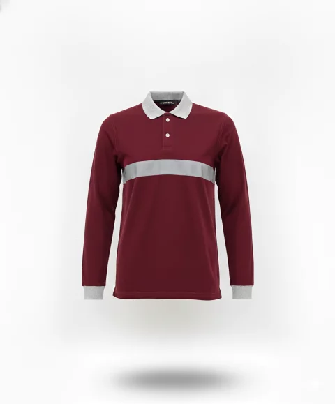 تي شيرت بولو بكم بشريط فسفوري للأمان 7