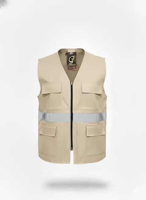 a practical, durable, and highly visible  gabardine vest 5