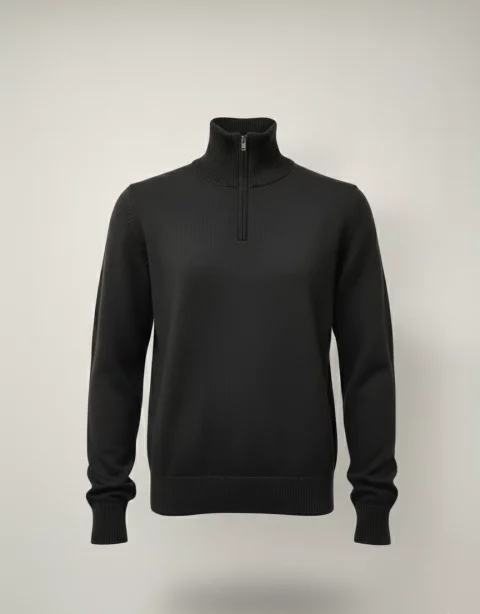 Wool Quarter-Zip High-Neck Pullover 6
