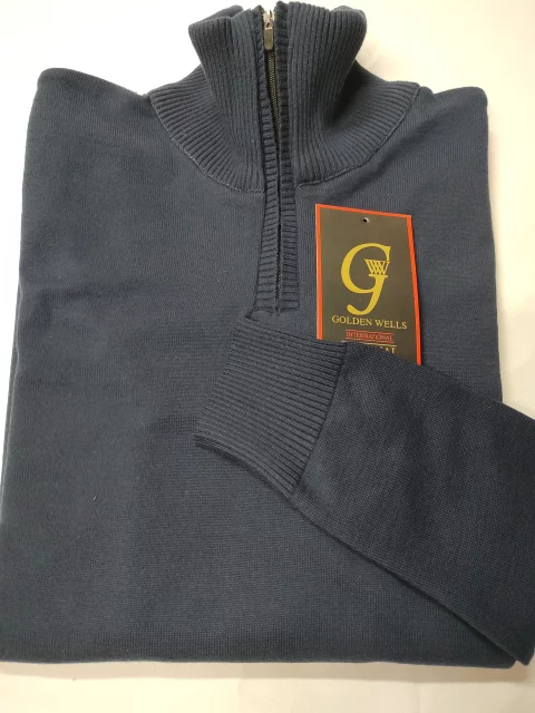 Wool Quarter-Zip High-Neck Pullover