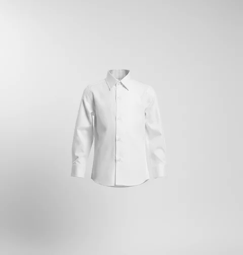 Children's Long-Sleeve White School Shirt (Unisex)