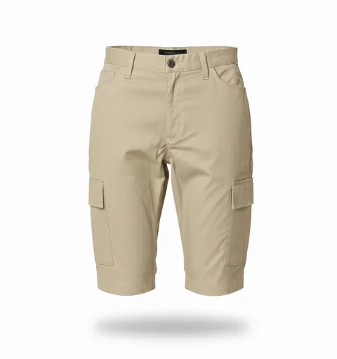 Beige Gabardine Convertible Cargo Trousers (2-in-1)