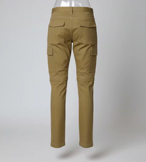Beige Gabardine Convertible Cargo Trousers (2-in-1) 5