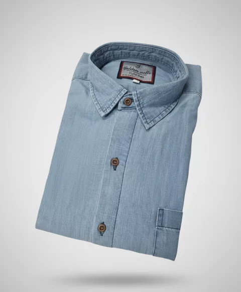Light Blue Long-Sleeve Denim Shirt From Uniform GW
