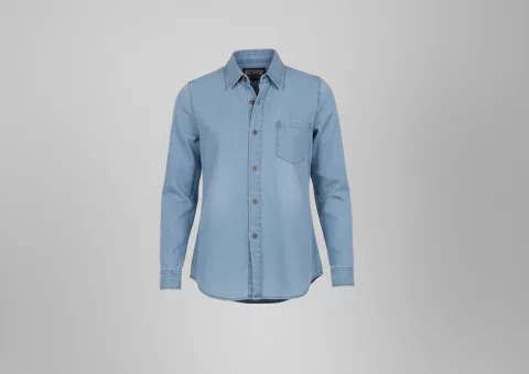 Light Blue Long-Sleeve Denim Shirt From Uniform GW