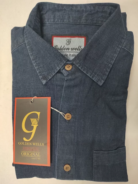 dark Blue Long-Sleeve Denim Shirt From Uniform GW