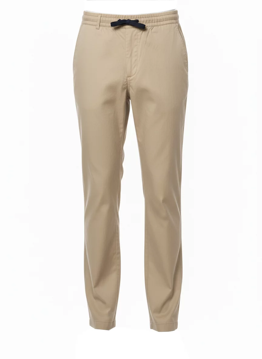 gabardine trousers featuring an elastic waistband