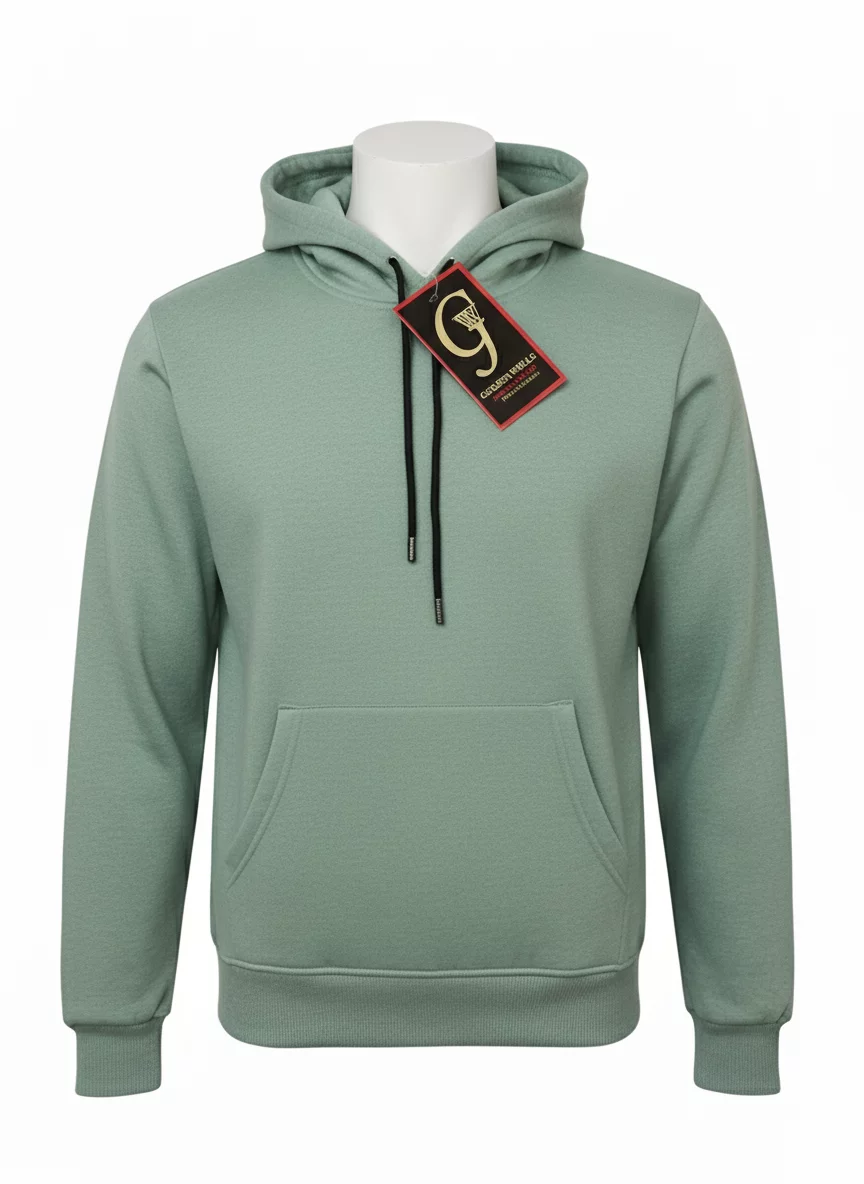 light greyish-green Melton hoodie