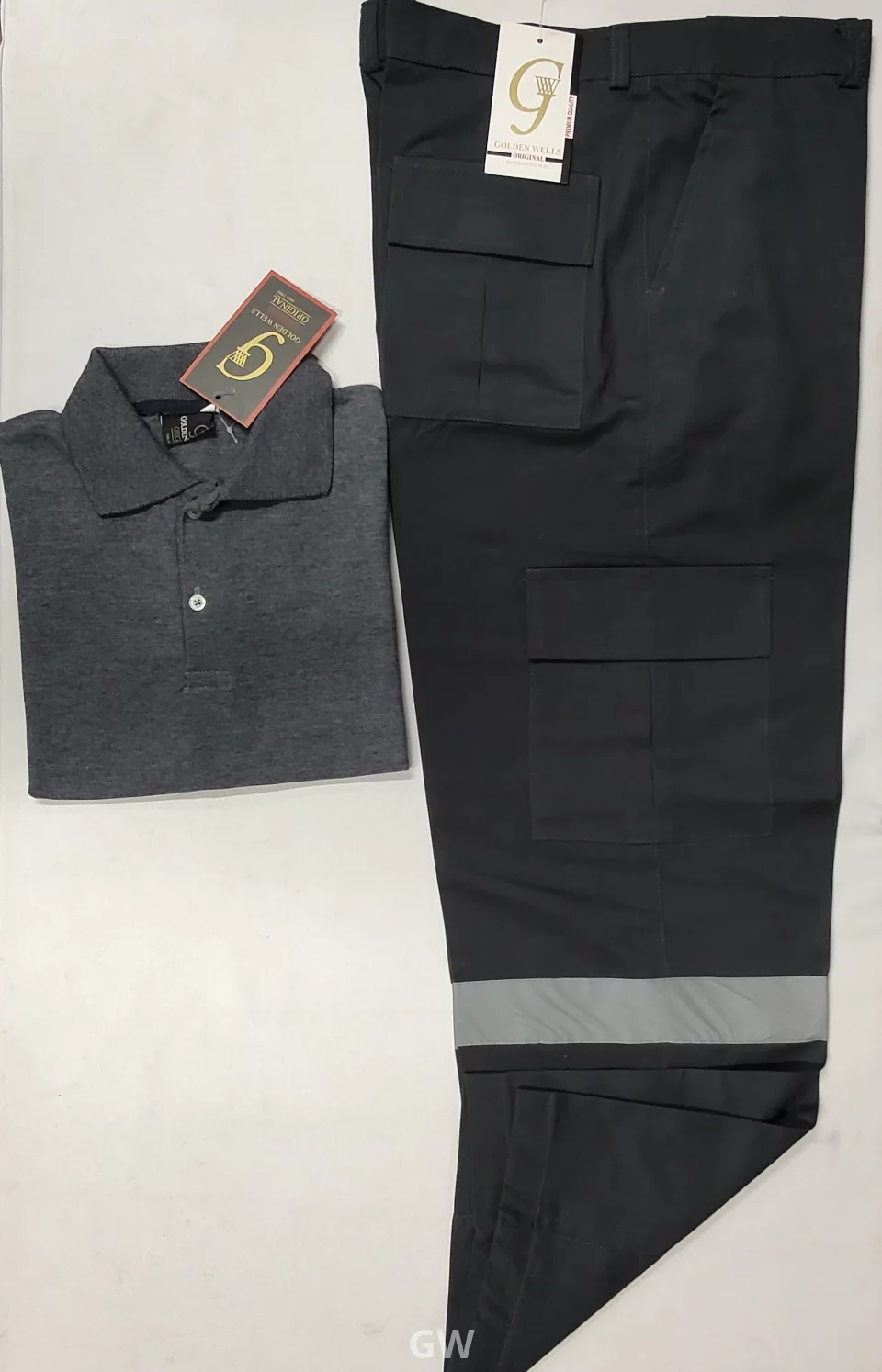Complete set Polo T-shirt with baggy gabardine cargo pants