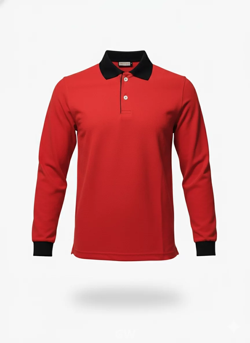 Long-sleeved polo Tshirt Cotton Uniform GW
