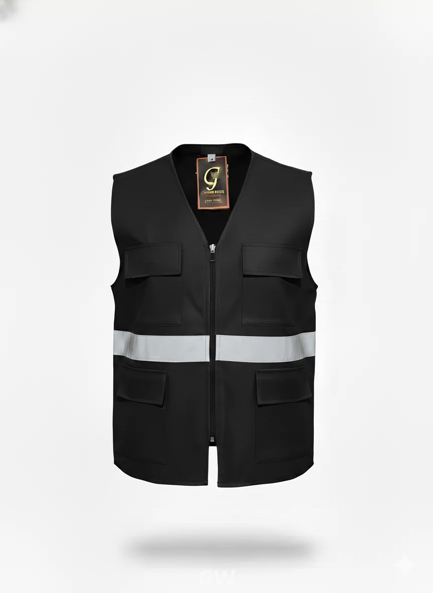 a practical, durable, and highly visible  gabardine vest
