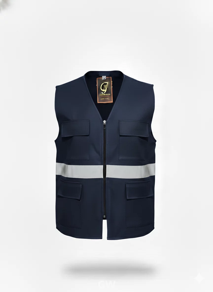 a practical, durable, and highly visible  gabardine vest