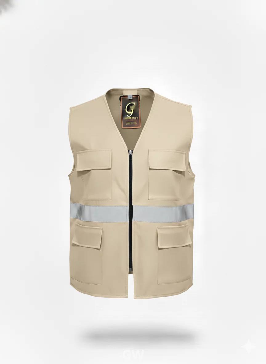 a practical, durable, and highly visible  gabardine vest