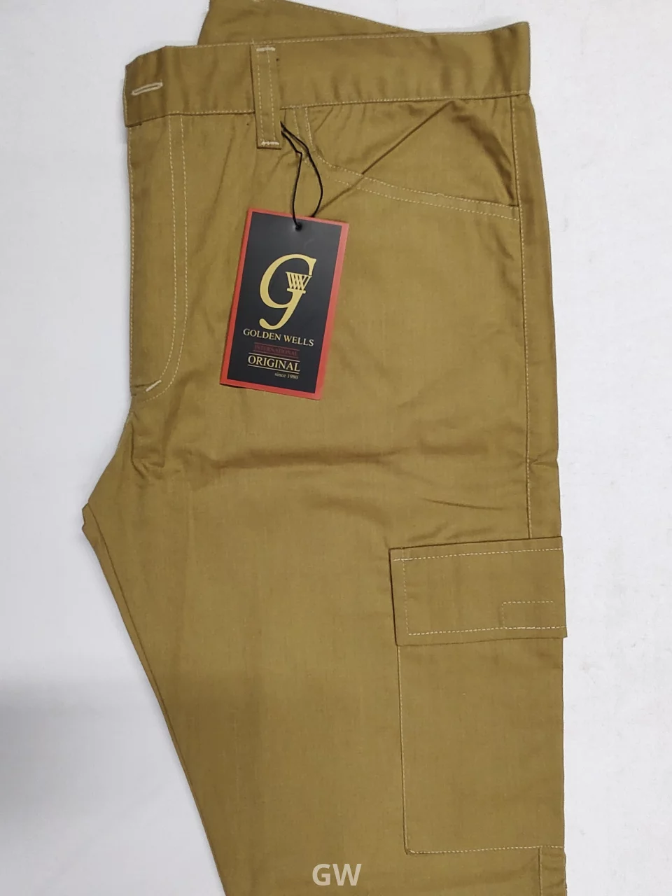 Beige Gabardine Convertible Cargo Trousers (2-in-1)