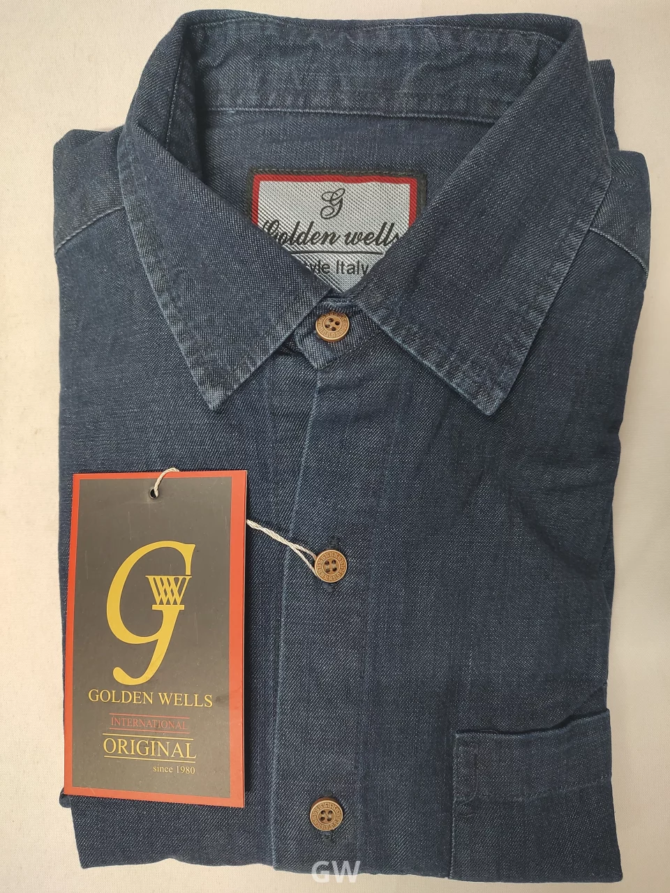 dark Blue Long-Sleeve Denim Shirt From Uniform GW