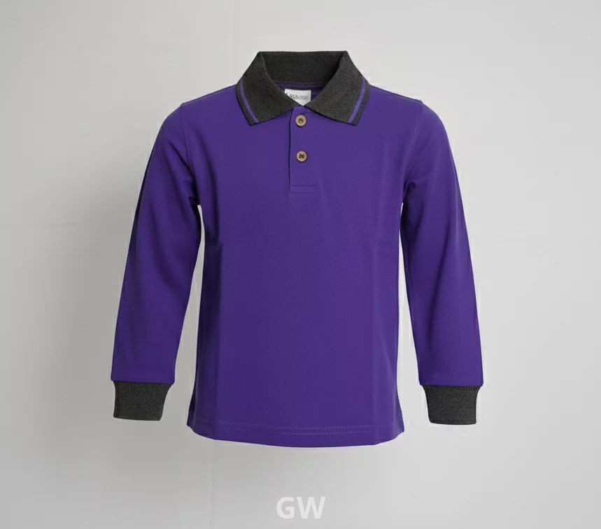 Long Sleeve Polo T-shirt For Kids by uniform gw