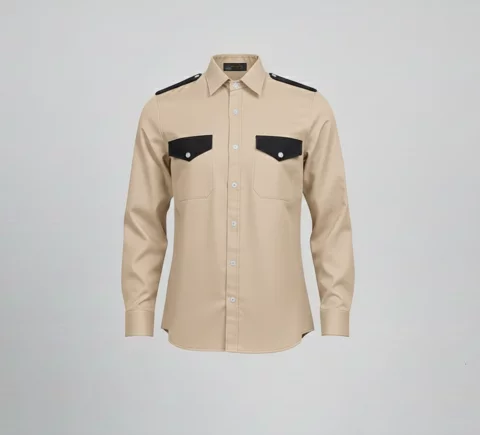 Men's Epaulet Shirt, Long-Sleeve Work and Uniform Shirt 3