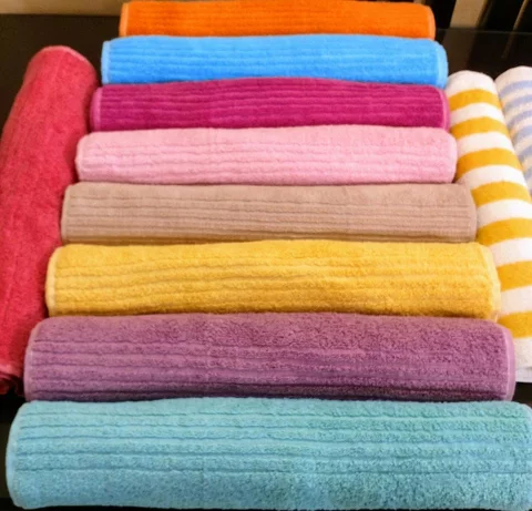 Multicolored cotton towels and Bathrobe, 100% Egyption cotton for wholesale