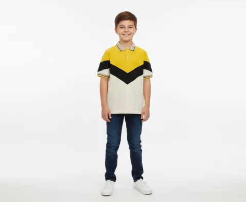 بولو تي شيرت نصف كم للاطفال يونيفورم جي دبليو