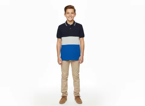 بولو تي شيرت نصف كم للاطفال يونيفورم جي دبليو