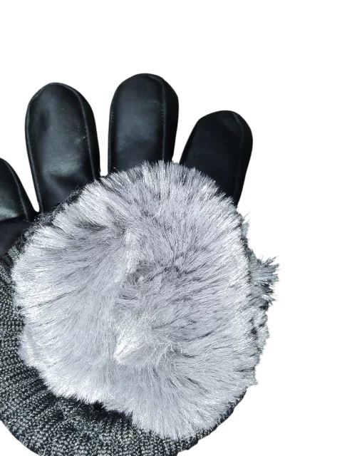 قفاز ضد المبردات مبطن بالفرو جلد طبيعي 4