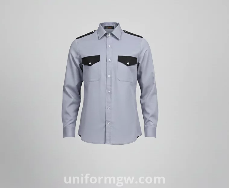 Men's Epaulet Shirt, Long-Sleeve Work and Uniform Shirt