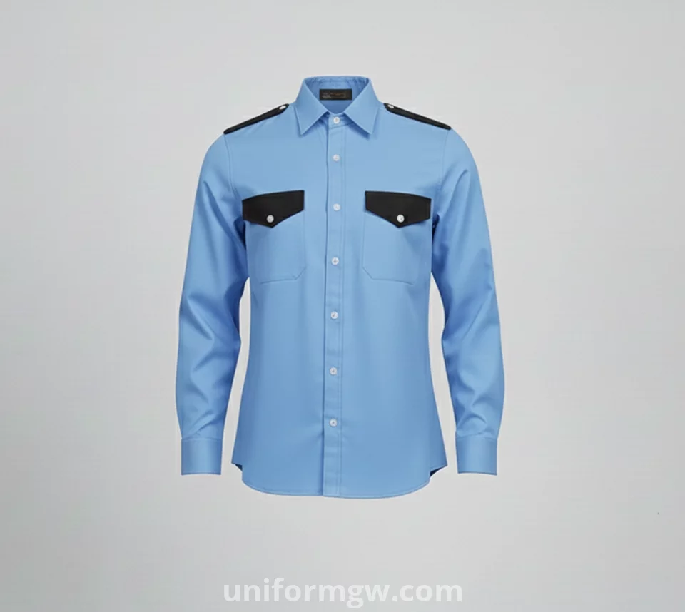 Men's Epaulet Shirt, Long-Sleeve Work and Uniform Shirt