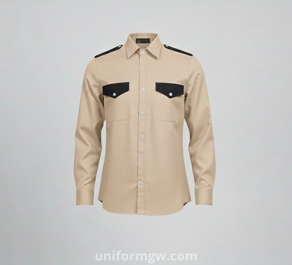 Men's Epaulet Shirt, Long-Sleeve Work and Uniform Shirt