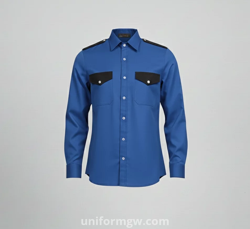 Men's Epaulet Shirt, Long-Sleeve Work and Uniform Shirt