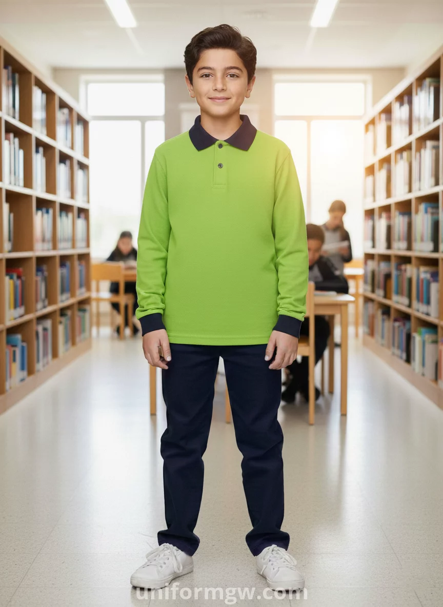 بولو تي شيرت بكم للاطفال يونيفورم جي دبليو