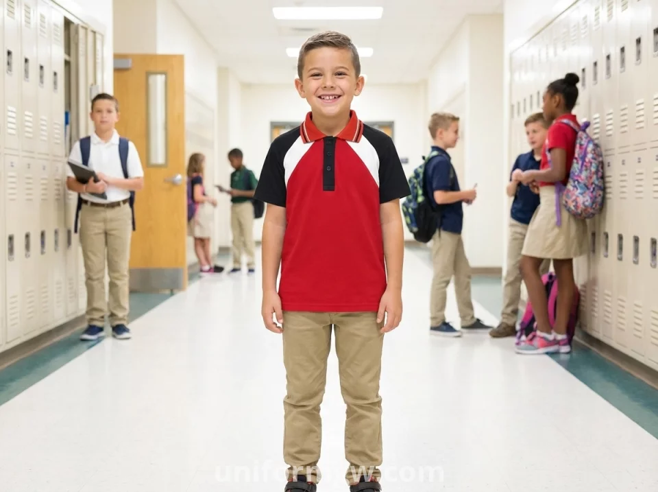 بولو تي شيرت نصف كم للاطفال يونيفورم جي دبليو