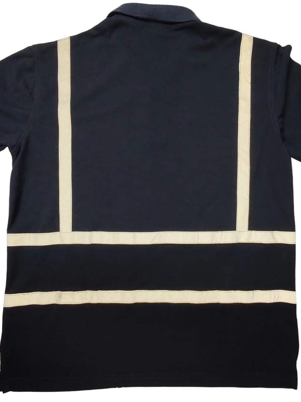 Half-sleeve cotton polo shirt with phosphoric tape