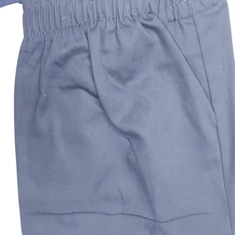 Elastic-waisted gabardine pants with with two front pockets 3