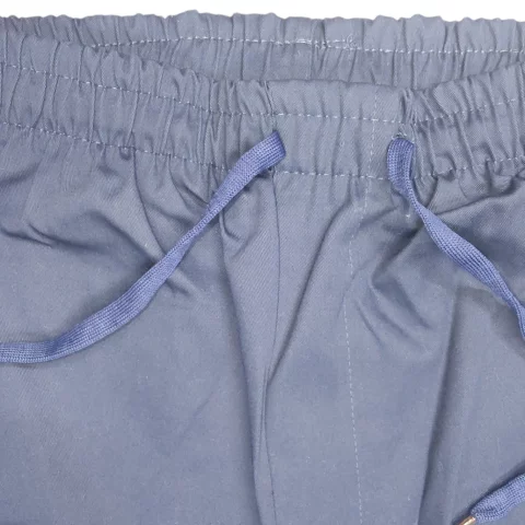Elastic-waisted gabardine pants with with two front pockets 5