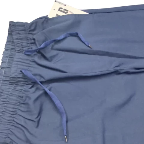 Elastic-waisted gabardine pants with with two front pockets 6