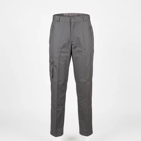 Gabardine pants with a belt and a back waistband
