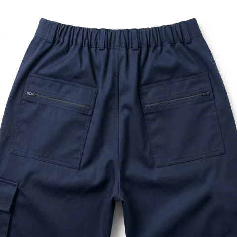 Gabardine pants with a belt and a back waistband 4