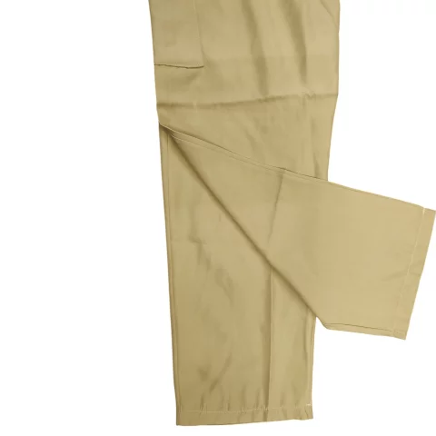 Gabardine pants with waistband, no side pockets, no zipper, and no buttons 5