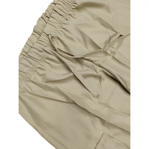 Gabardine pants with waistband, no side pockets, no zipper, and no buttons 7